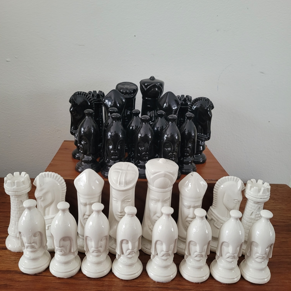 Mid-Century Peter Ganine Ceramic Chess Set